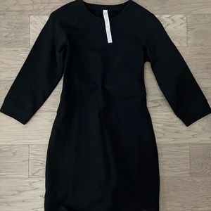 Lululemon black 3/4 sleeve dress size 4. Slim fit/bodycon.